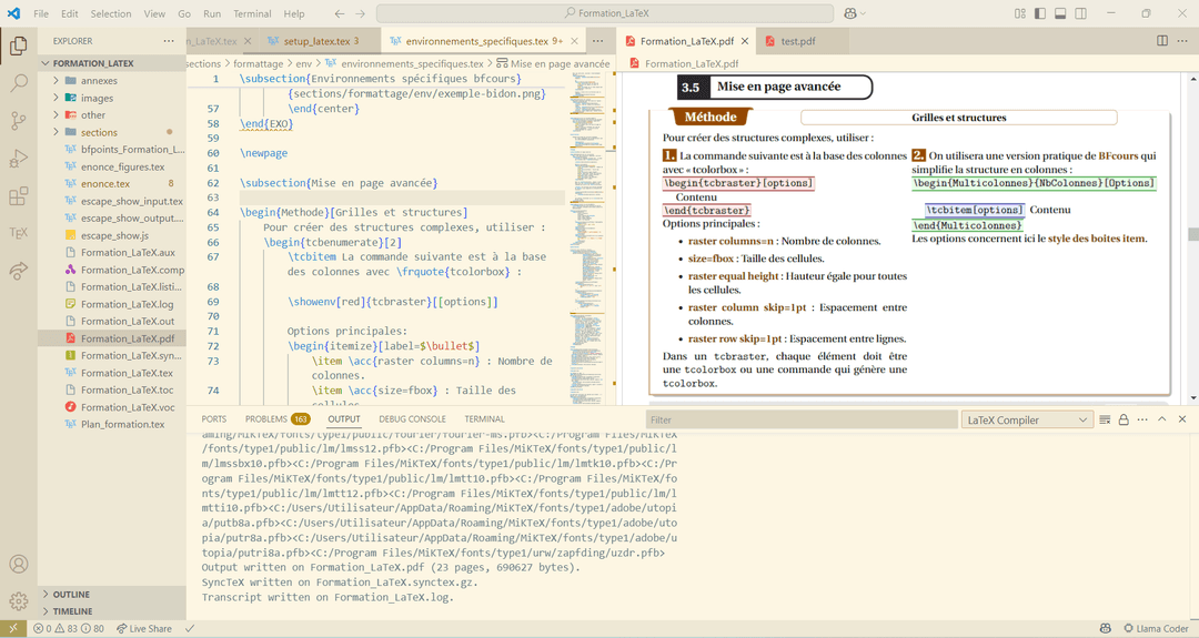 Exemple d'environnement VS Code configuré