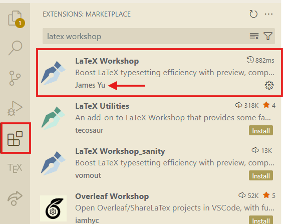 Marketplace des extensions VS Code